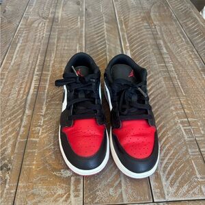Jordan Kids Red and Black Sneakers